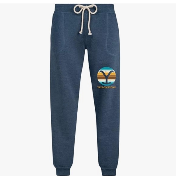 🦋 NWOT Yellowstone Official Blue Joggers Small - Picture 1 of 10